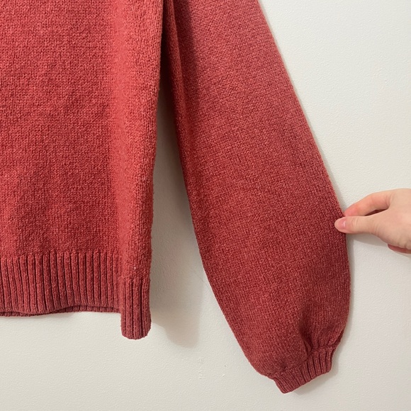 Smartwool Cozy Lodge Bell Sleeve Sweater Dusty Cedar Orange Red Heather Large - Picture 5 of 6